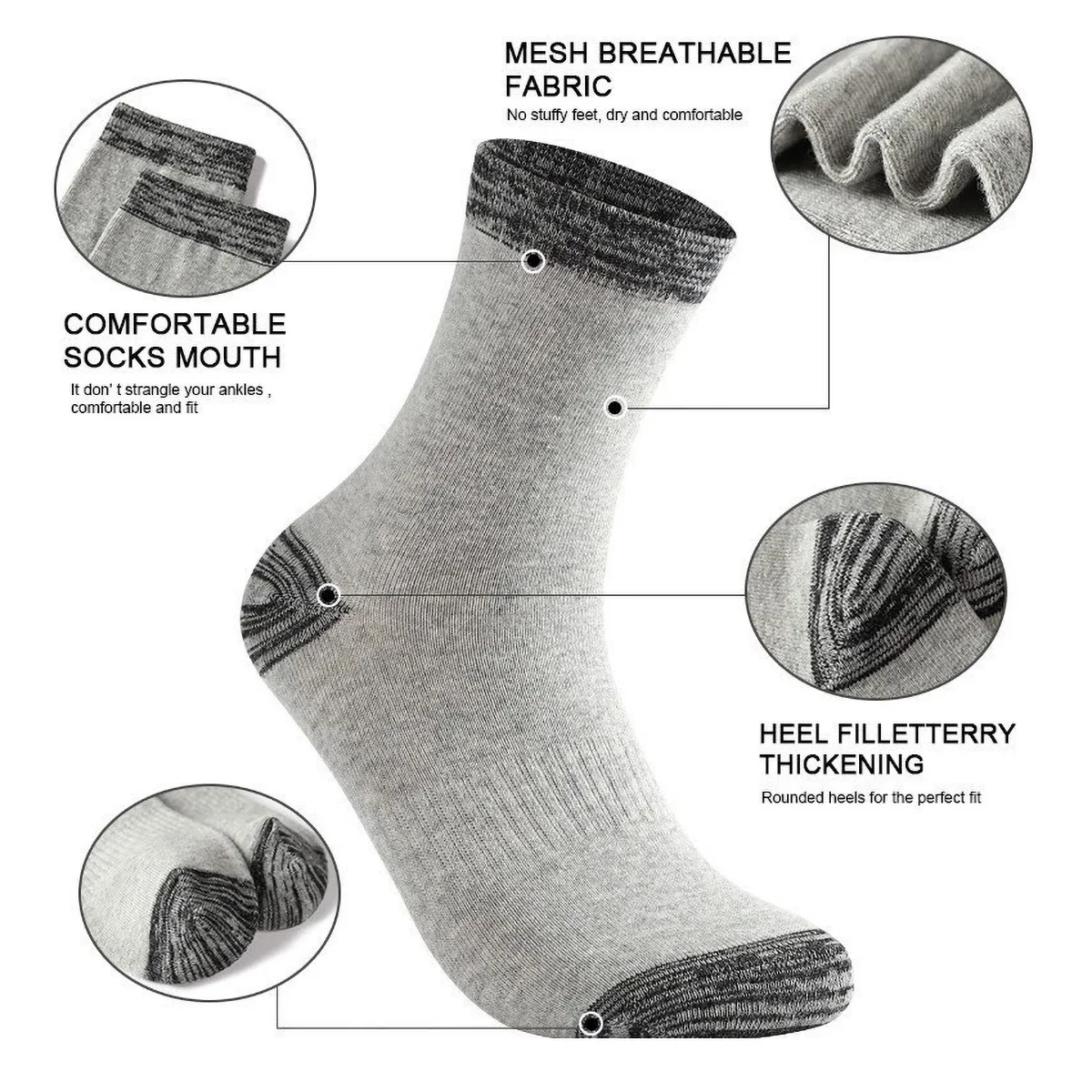 1/5 Pairs Men's Athletic Socks - Athletic Sock Cushion recension och pris