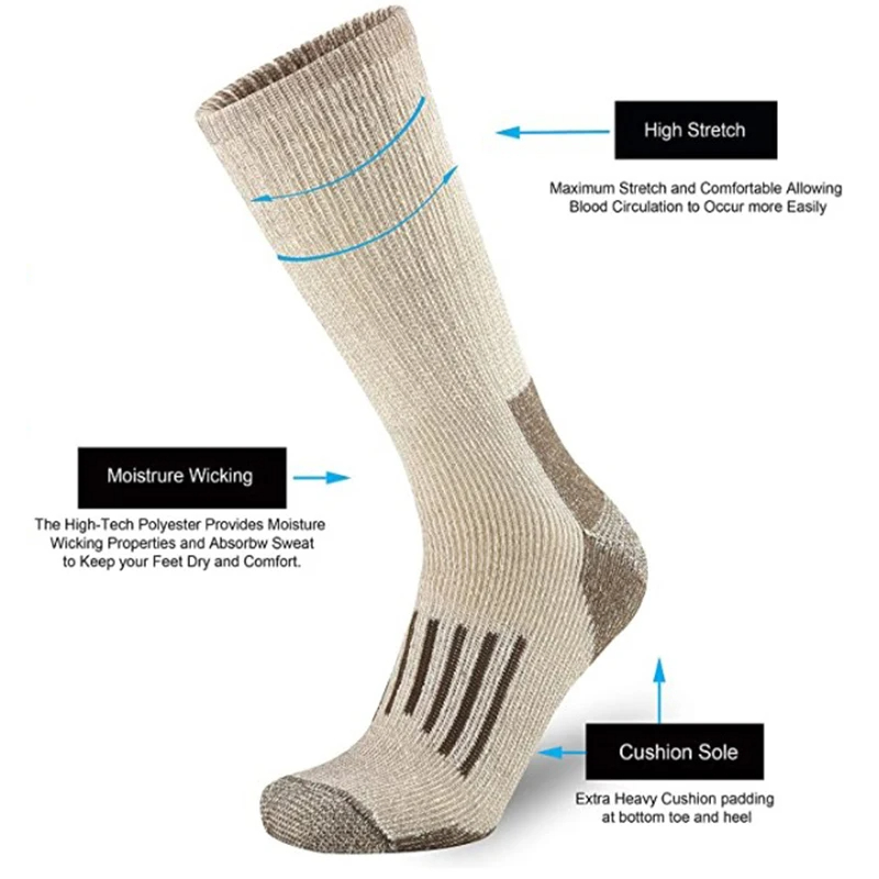 80% Wool Socks Warm Thicken Hi - Wool Hiking Sock recension och pris