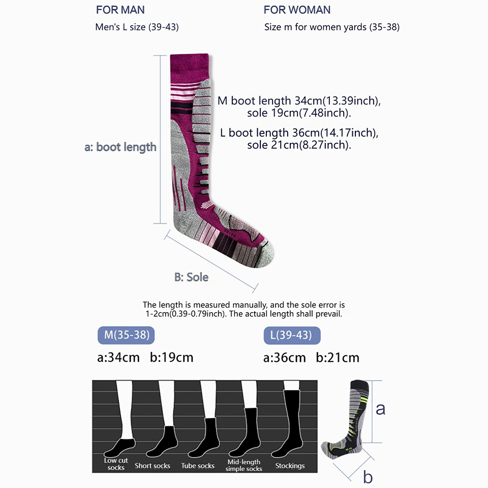GTUBIKE 1 Pair New Merino Wool - Wool Hiking Sock recension och pris